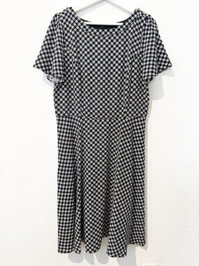NEW Talbots Geo Print Knee Length Fit Flare Dress Party Business Casual NWOT 10